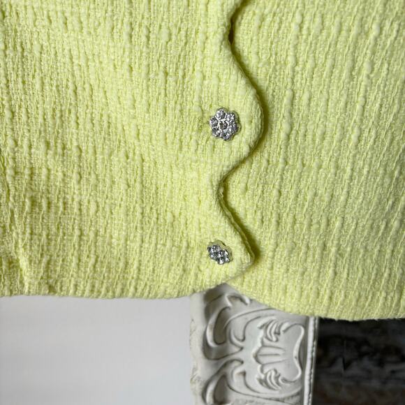 Zara Tweed Cropped Jewel Button Jacket Top - Picture 4 of 8